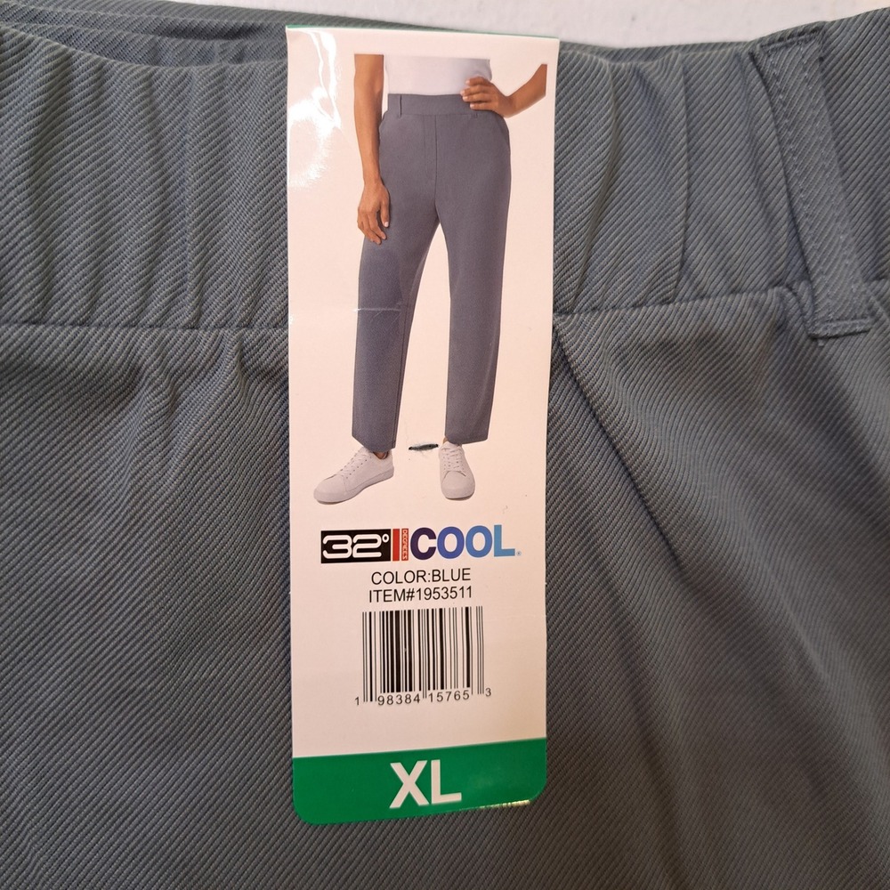 32 Degrees Cool Pants‎ Womens XL Blue NWT Straight Leg Pull On 1457-238